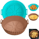 Air Fryer Silicone Liners for Ninja Air Fryer AF101 4 QT AF150 AF161 5.5 QT MAX XL, for COSORI/Gourmia/PowerXL/InstantPot/Philips 4QT and Most 3 to 5 QT Airfryers, Better than Parchment Paper Liners